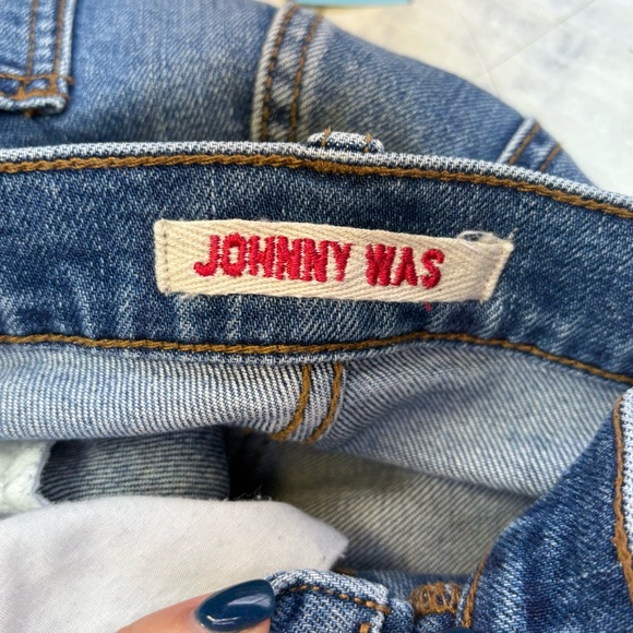 Johnny Was Luisa High Rise Straight Leg Floral Embroidered Jeans Women's Size 27 - Picture 7 of 10